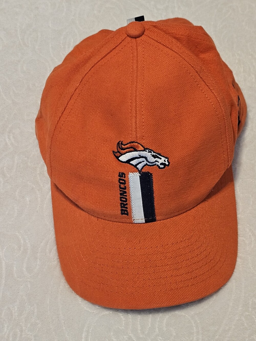 Vintage 90s Logo Athletic Denver Broncos NFL Pro Line Strapback Hat Orange OSFA